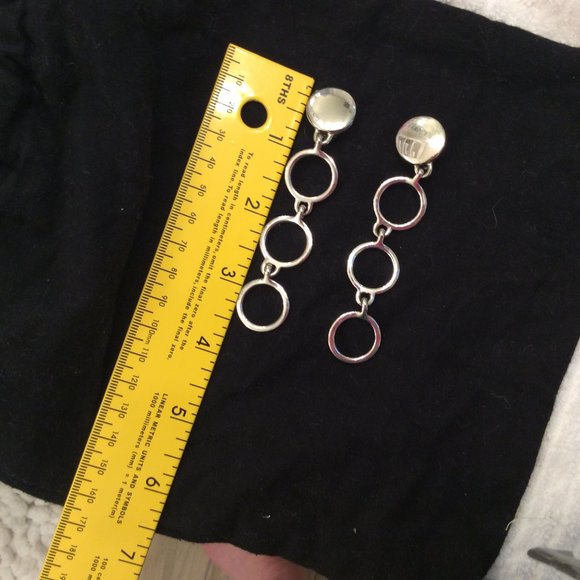 Vintage 1990 Silver chain link earrings - Picture 12 of 13